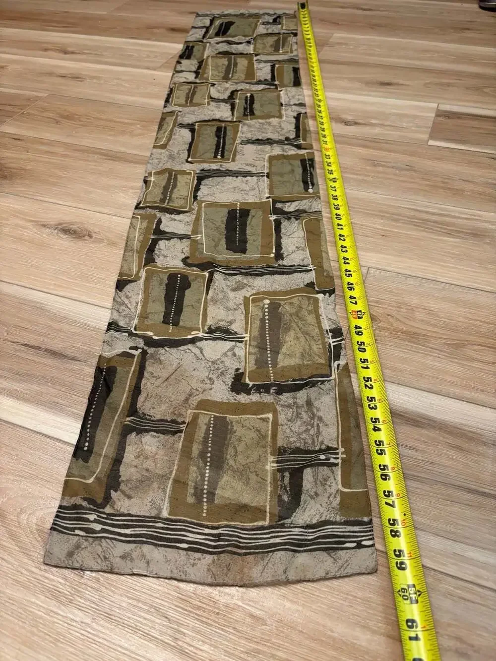 Vintage Abstract Geometric Print Silk Scarf